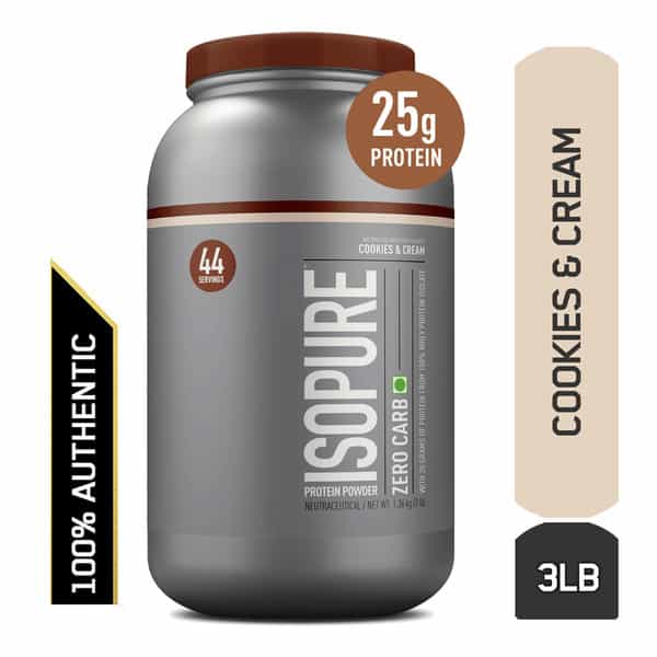 Isopure Zero Carb 100% Whey Protein Isolate Powder-3Lbs-1.36 Kg(Cookies & Cream)