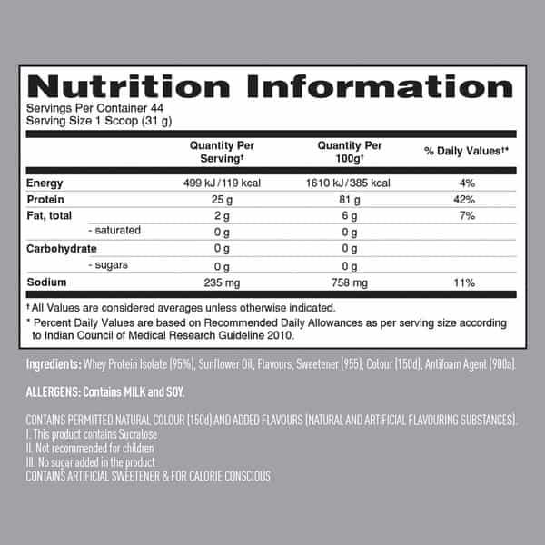 Isopure Zero Carb 100% Whey Protein Isolate Powder-3Lbs-1.36 Kg(Cookies & Cream)