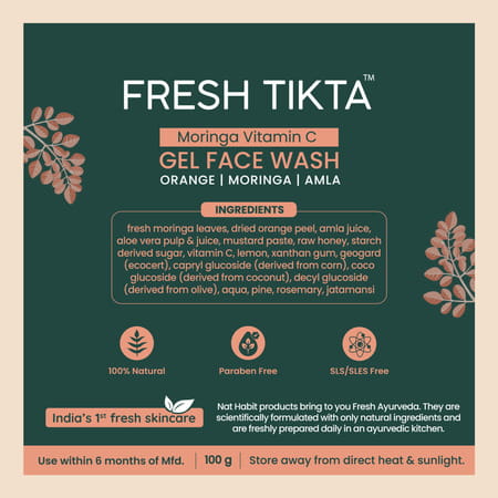 Nat Habit Oil Control & Glowing Skin Gel Vitamin C Face Wash (100g)