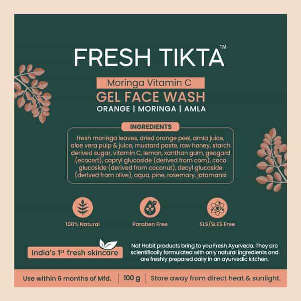 Nat Habit Oil Control & Glowing Skin Gel Vitamin C Face Wash (100G)