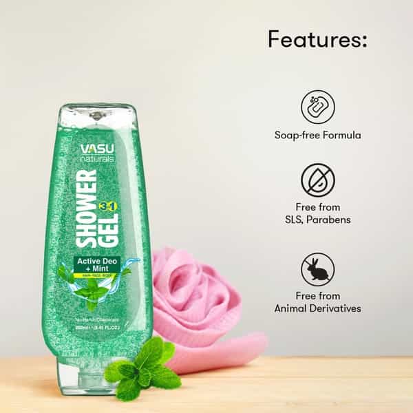 Vasu Shower Gel- Active Deo-Mint_250ml