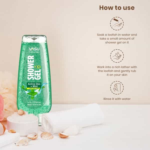 Vasu Shower Gel- Active Deo-Mint_250ml