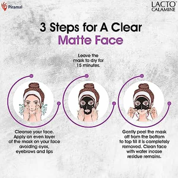 Lacto Calamine Face Peel Off Mask With Activated Charcoal & Vitamin E | 120 G | Pack Of 2