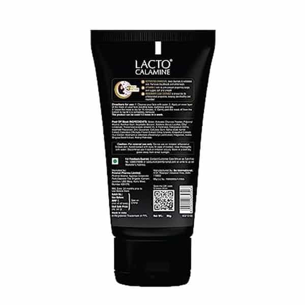 Lacto Calamine Face Peel Off Mask With Activated Charcoal & Vitamin E | 120 G | Pack Of 2