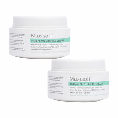 Maxisoft Herbal Moisturizing Cream | Squat Jar | 50 Gm | Pack Of 2