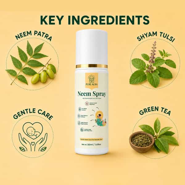 Pure Aura Baby Summer Extra Care Kit Shampoo Body Wash Sunscreen Face Cream Neem Spray Wipes Combo
