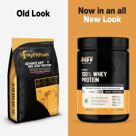 Myfitfuel Advance Mff 100% Whey Protein Powder + Digestive Enzymes & Vitamin (500G, Chocolate Fudge)