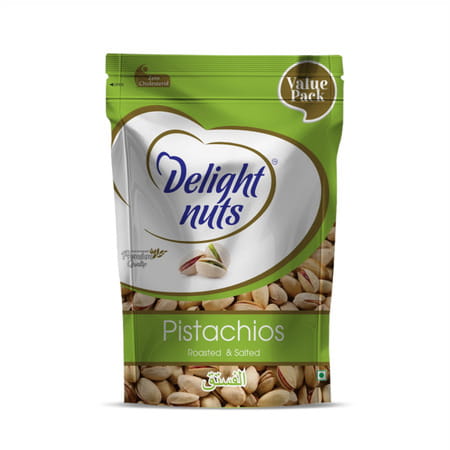 Delight Nuts Pistachios Roasted And Salted 500gm - Premium Quality