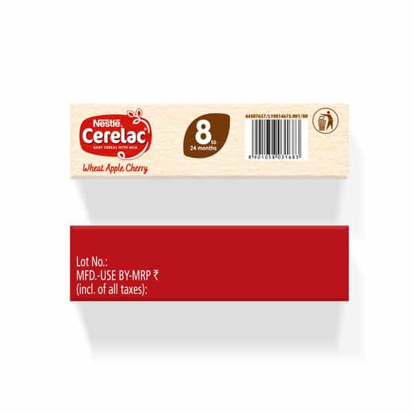 Nestle Cerelac Wheat Apple Cherry | No Refined Sugar & No Preservatives | 8 To 24 Months | 350 Gm