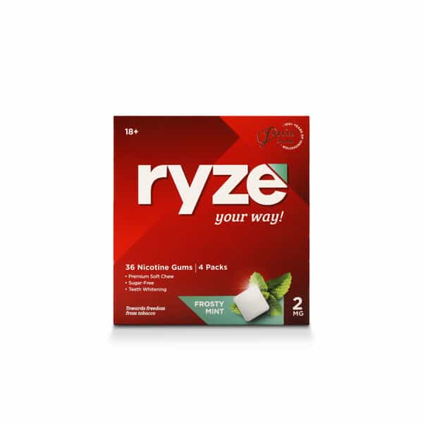 Ryze Nicotine Gum 2Mg|Quit Smoking Aid|Soft Chew|Easy On Throat|Single Pack|9 Gums|Frosty Mint