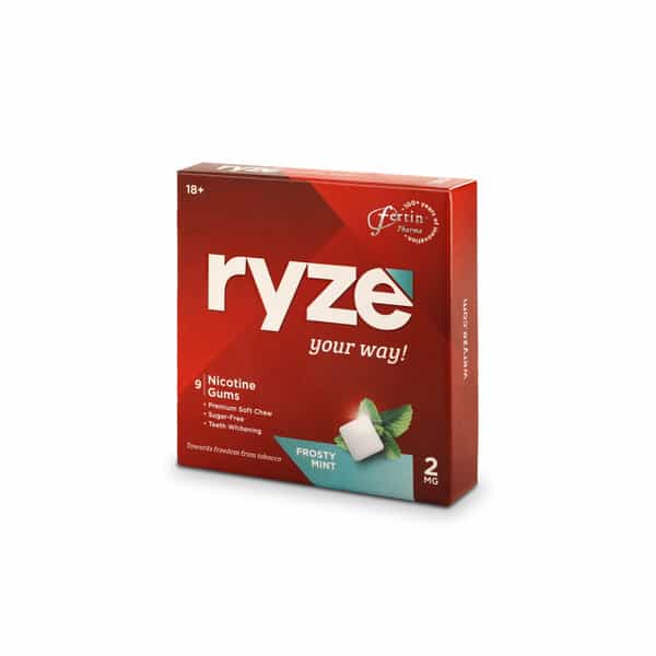 Ryze Nicotine Gum 2Mg|Quit Smoking Aid|Soft Chew|Easy On Throat|Single Pack|9 Gums|Frosty Mint