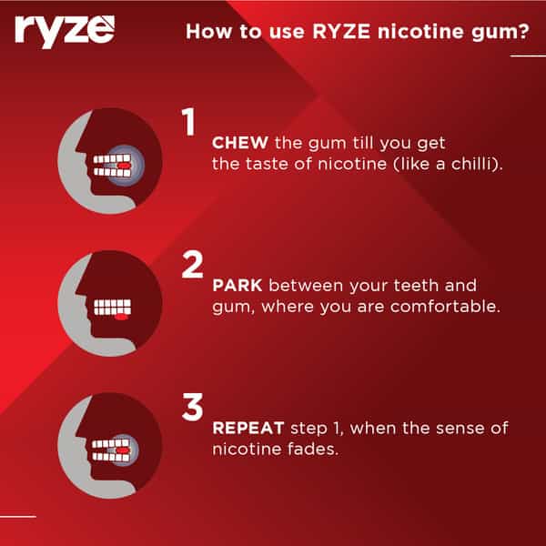 Ryze Nicotine Gum 2Mg|Quit Smoking Aid|Soft Chew|Easy On Throat|Single Pack|9 Gums|Frosty Mint