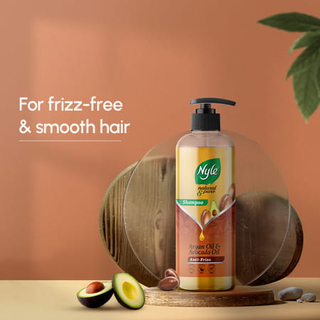 Nyle Natural & Pure Shampoo For Frizz Free Hair | With Goodness Of Argan Oil & Avocado Oil | 300ml