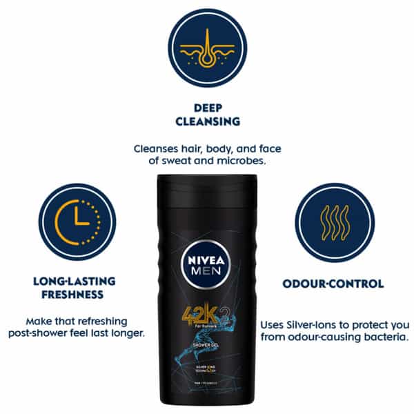 Nivea 42K Shower Gel For Runners - 250 Ml
