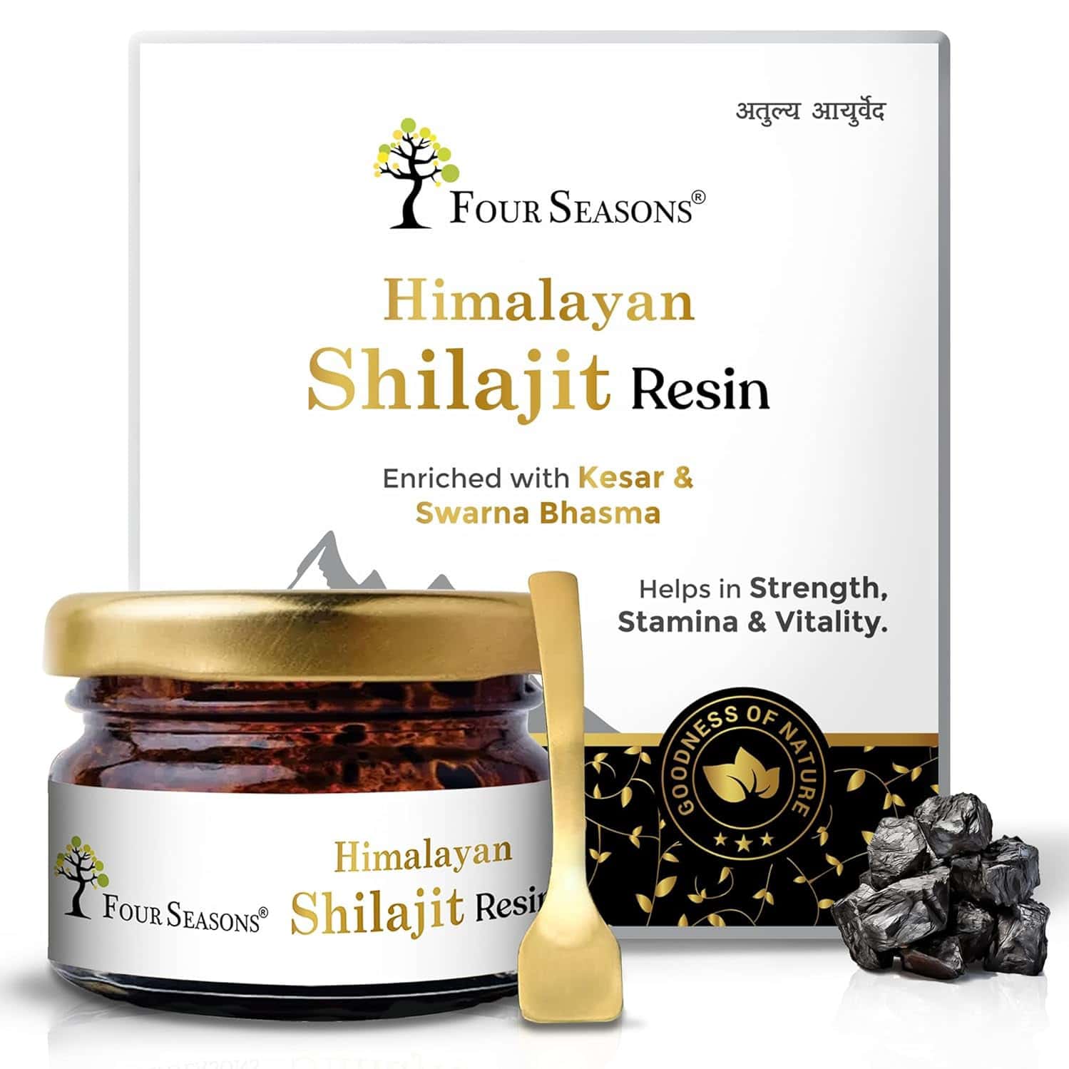 Four Seasons Himalayan Shilajit Gold Resin (20gm) | Boost Performance | Endurance And Stamina