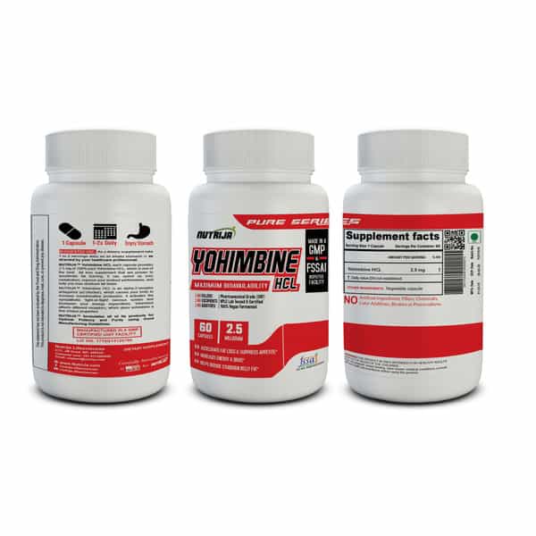 Nutrija Yohimbine Hcl 2.5Mg [Strength & Potent Fat Burner] - 60 Capsule