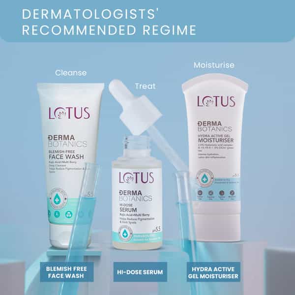 Lotus Dermabotanics 2.5% Ha Complex & Vit E + 5% Cica & Greentea Hydra Active Gel Moisturiser 50G