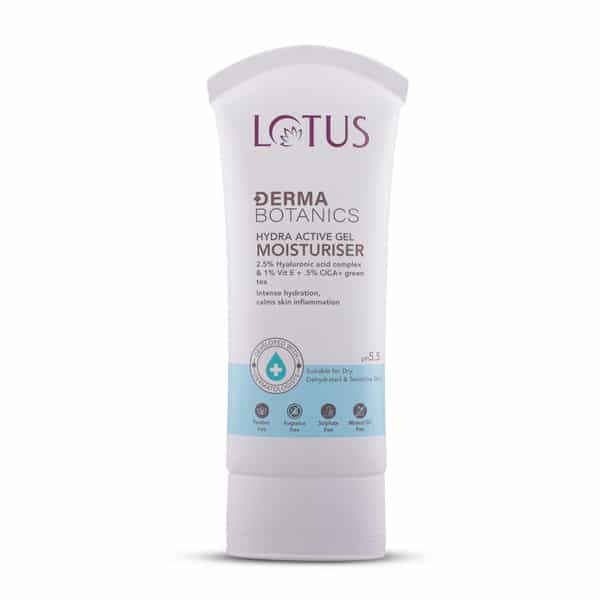 Lotus Dermabotanics 2.5% Ha Complex & Vit E + 5% Cica & Greentea Hydra Active Gel Moisturiser 50G