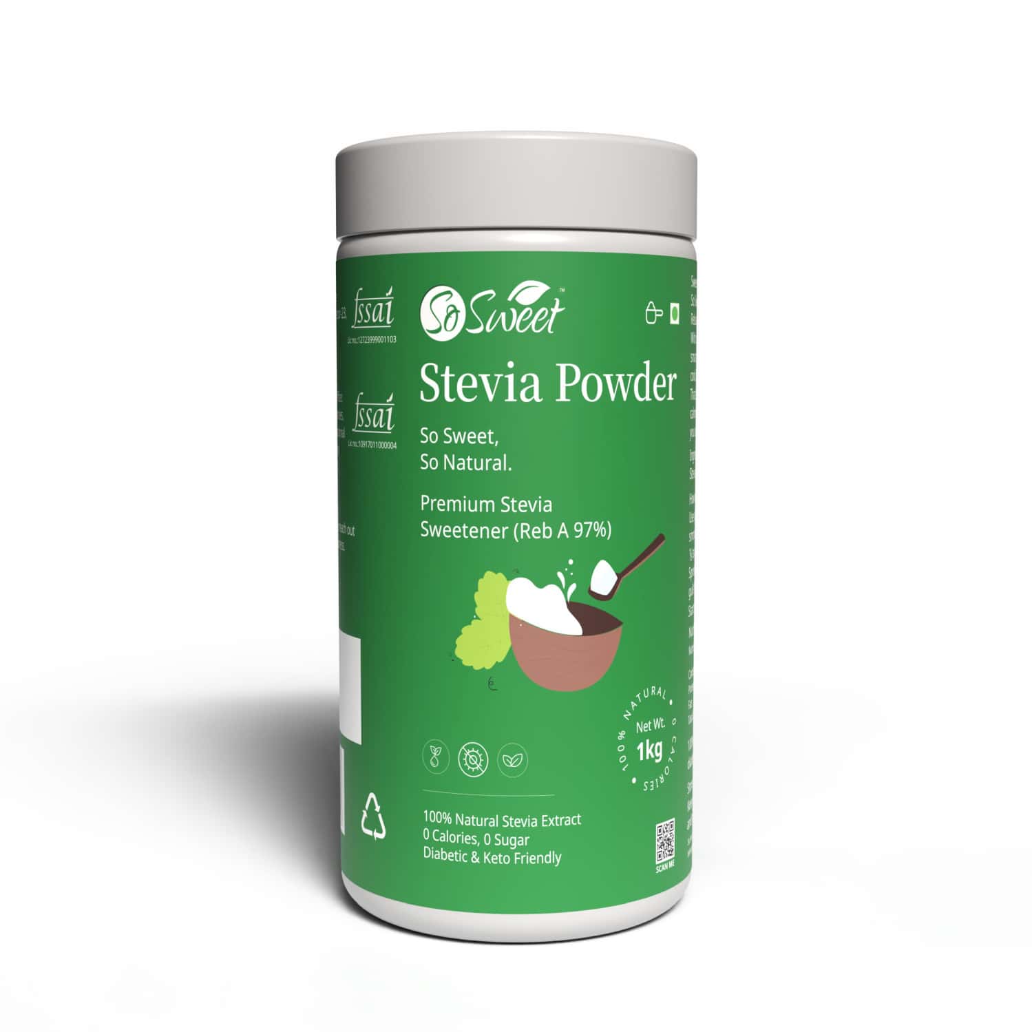 So Sweet Stevia Powder Sugar Free Zero Calorie Sweetener (1 Kg)