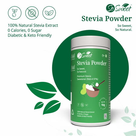 So Sweet Stevia Powder Sugar Free Zero Calorie Sweetener (1 Kg)