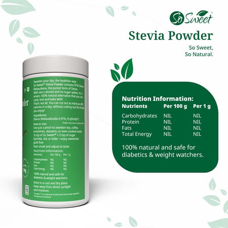 So Sweet Stevia Powder Sugar Free Zero Calorie Sweetener (1 Kg)