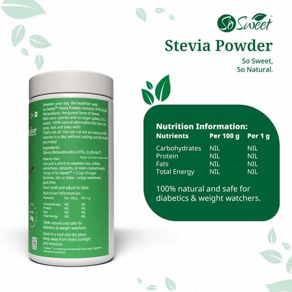 So Sweet Stevia Powder Sugar Free Zero Calorie Sweetener (1 Kg)