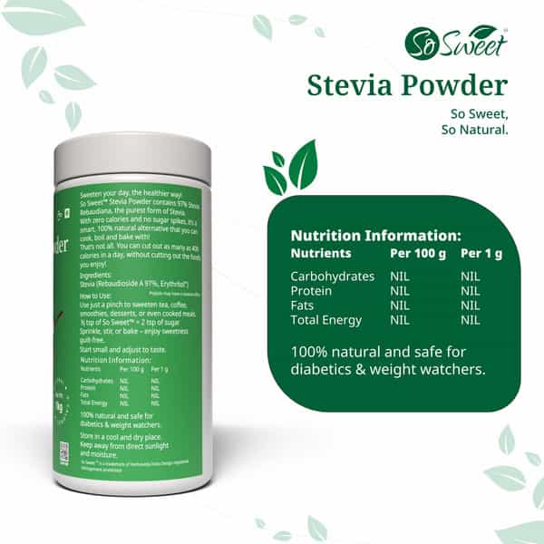 So Sweet Stevia Powder Sugar Free Zero Calorie Sweetener (1 Kg)
