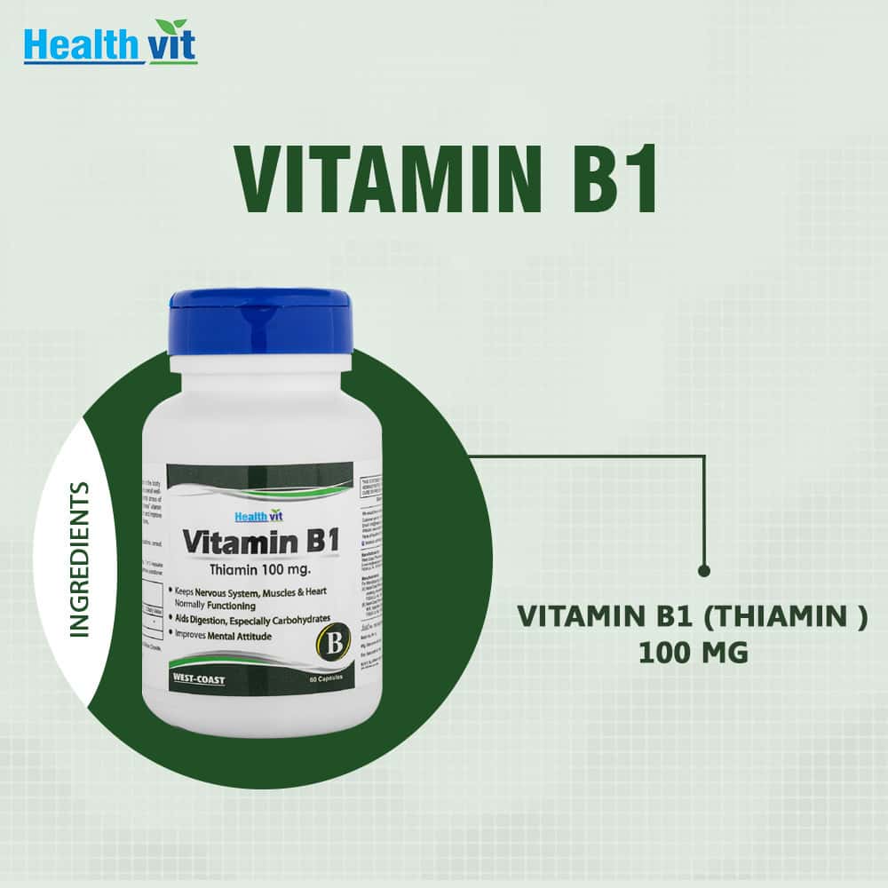 Buy Healthvit Vitamin B1 ThiaMin 100mg Multivitamin Capsules Bottle Of