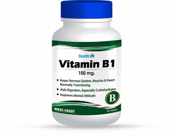 Healthvit Vitamin B1 Thia-Min 100Mg Multivitamin Tablets Bottle Of 60
