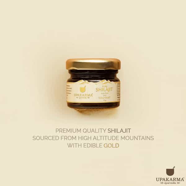 Upakarma Ayurveda Pure Shilajit Resin Form With Gold Dust 20 Grams