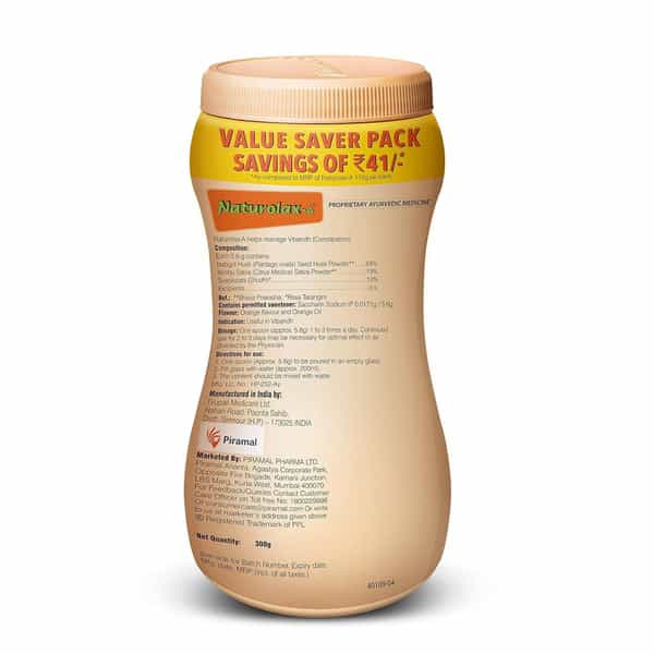 Naturolax A Tasty Orange Flavour Powder 300Gm Jar (Super Value Pack Savings Of Rupees 41)
