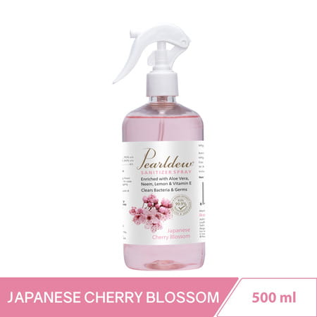 Pearldew Sanitizer Spray (Cherry Blossom) 500 Ml | Aloe & Neem | Paraben Free (Pack Of 1)