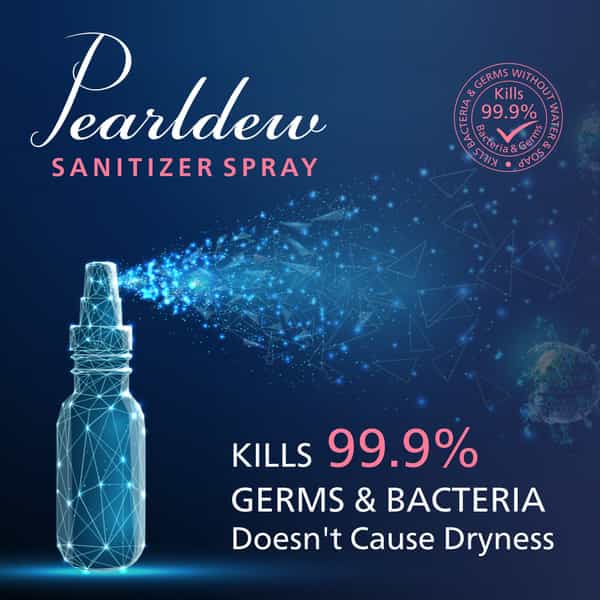 Pearldew Sanitizer Spray (Cherry Blossom) 500 Ml | Aloe & Neem | Paraben Free (Pack Of 1)