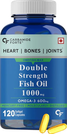 Carbamide Forte Double Strength Fish Oil 1000mg With Omega 3 600mg-120 Capsules