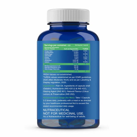 Carbamide Forte Double Strength Fish Oil 1000mg With Omega 3 600mg-120 Capsules