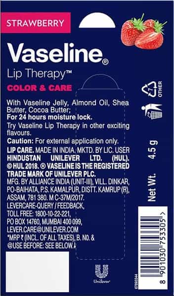 Vaseline Color & Care Strawberry Chapstick-4.5 G