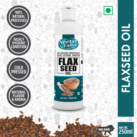 Nectar Valley Cold Pressed Flaxseed Oil | Rich In Omega 3 & Omega 6 Fatty Acids - 250ml