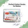 Luvlap Baby 100% Unbleached Cotton Buds Ear Drum Protection Stem Made Of Paper 55 Swabs