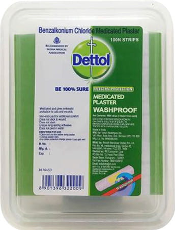 Dettol Medicated Plasters | Waterproof | 110 + 62 Free