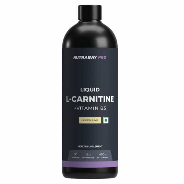 Nutrabay Pro Liquid L-Carnitine With Vitamin B5 | Lemon Lime - 450Ml
