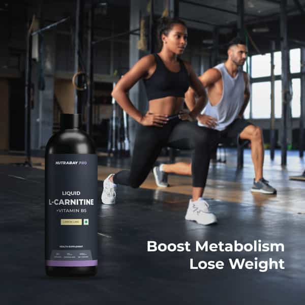 Nutrabay Pro Liquid L-Carnitine With Vitamin B5 | Lemon Lime - 450Ml