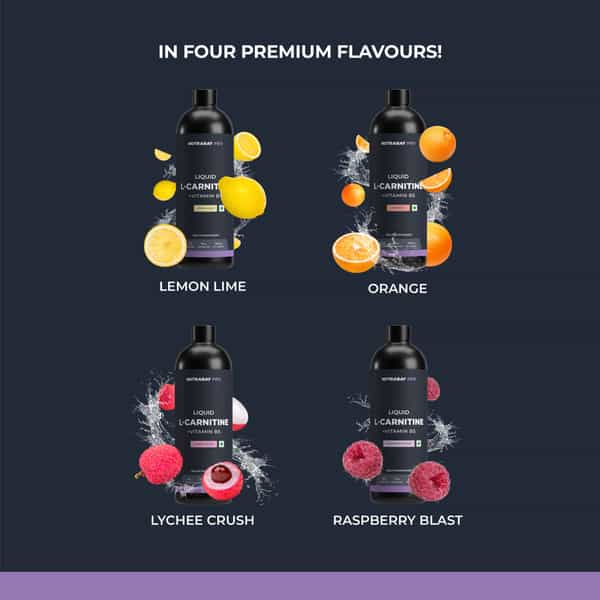 Nutrabay Pro Liquid L-Carnitine With Vitamin B5 | Lemon Lime - 450Ml