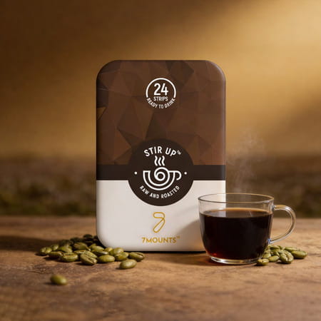 7Mounts Green Coffee Strips - Raw & Roasted Flavor - 24N