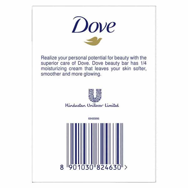 Dove Cream Beauty Bathing Bar 125 G (4+1 Free Combo) With Moisturising Cream For Softer Soap