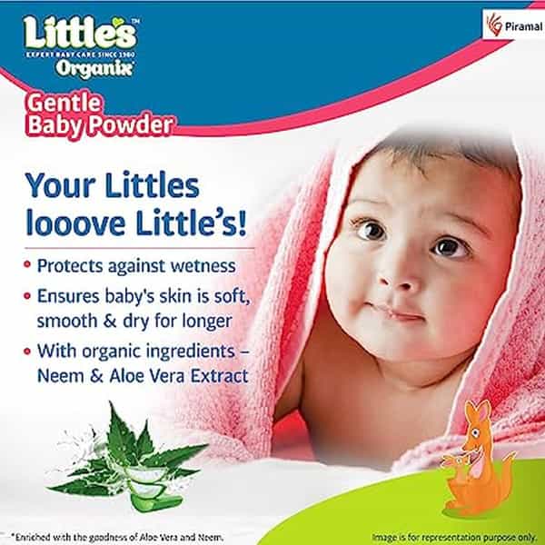 Little's Organix Gentle Baby Powder I Free From Parabens & Phthalates 400G White X Pack Of 1
