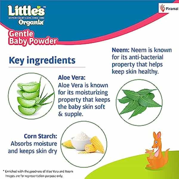Little's Organix Gentle Baby Powder I Free From Parabens & Phthalates 400G White X Pack Of 1