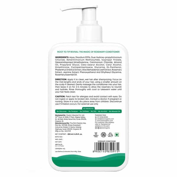 Aravi Organic Rosemary Anti-Hairfall Hair Growth Conditioner - 200Ml