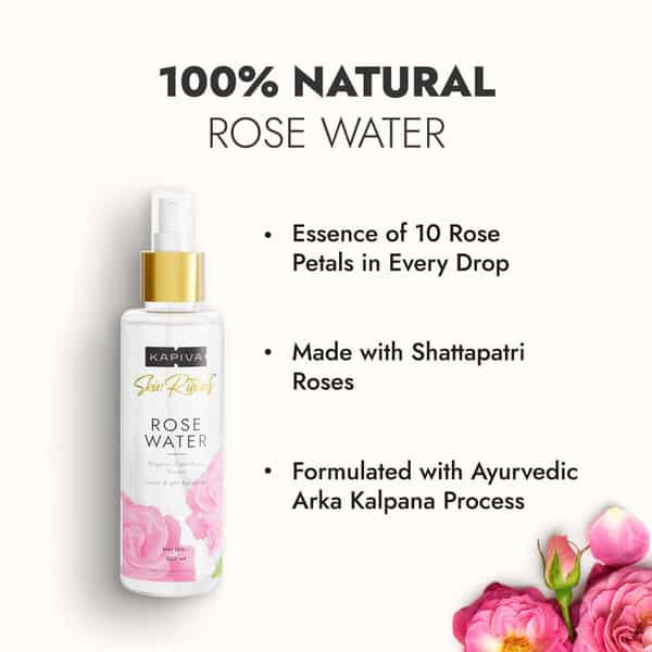 Kapiva Skin Foods Glow Powder 30 Sachets & Rose Water 200 Ml | For Glowing Skin Inside Out