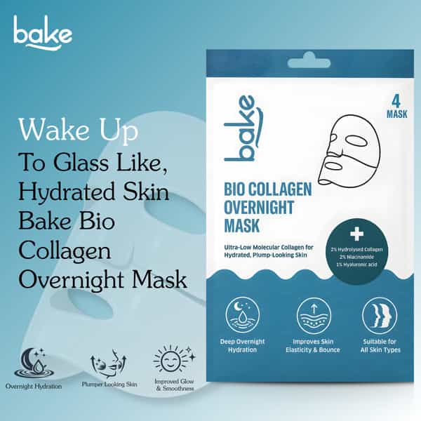 Bake Bio Collagen Overnight Hydrogel Mask | Skin Firming Hydration & Brightening | 40G X Pack Of 4