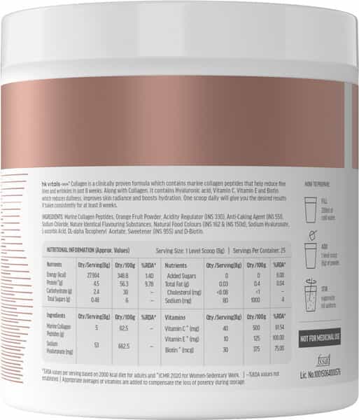 Hk Vitals Marine Collagen Supplement (Watermelon | 200G) |Vitamin C | E